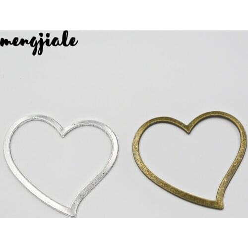 12pcs/lot Pendants Big Hollow Heart Connector Pendants Hollow Heart Charm Pendants Hollow Heart 39x35mm