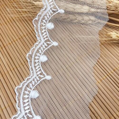 19Yds/Lot 6.6cm White Black Polyester Embroidered Mesh Lace Garment Lace Trimmings DIY Sewing Accessories