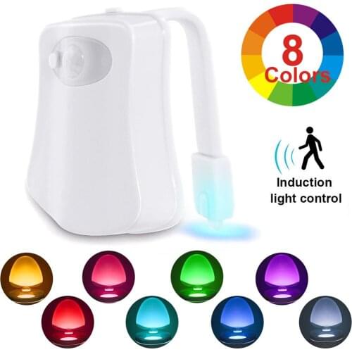 2PCS Led Toilet Seat Night Light 8 Colors Smart PIR Motion Sensor Backlight Waterproof Toilet Light Toilet Bowl Luminaria Lamp