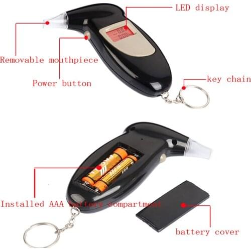 20pcs / 2019 high quality greenwon Free Shipping Key Chain Professional Alcohol Tester Digital Breathalyzer for driving