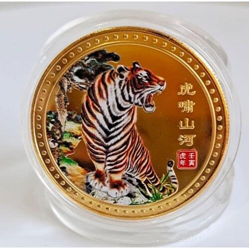 2021 Year Of Ox Commemorative Gold Coin Chinese Zodiac Souvenir Coin New Year Gift for Home Decoration Collection Gift