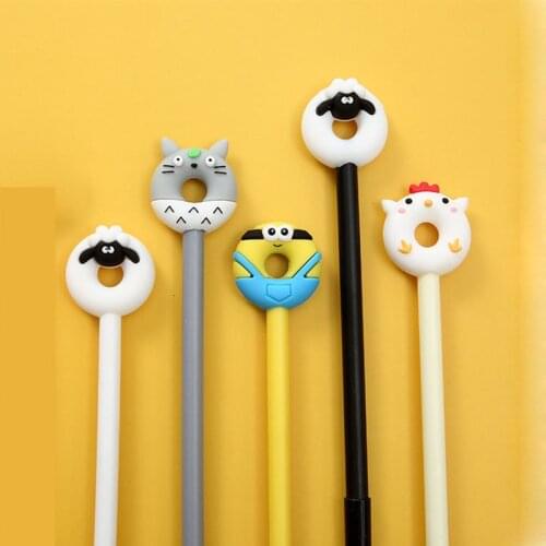36 pcs/lot Cartoon Animal Dounts Gel Pen Cute 0.5 mm Signature Pens School Office writing Supplies Promotional Gift