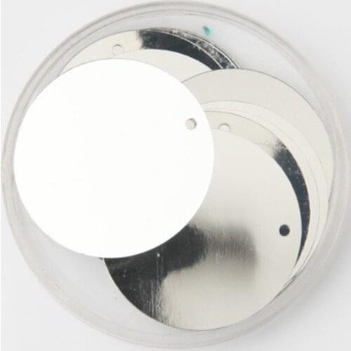 50g/lot Large Round Sequins 25mm PVC Flat Round With Side Hole Dancing Dress Accessory DIY Craft Silver Confetti
