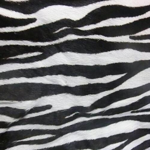Agenuineon Crazy Horse Skin Zebra Print Strips Genuine Leather Piece Thickness Horse Hide Fabric for Sofa Carpet 50 Square Feet