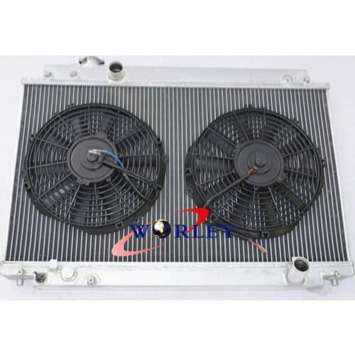 Aluminum radiator + fan for LEXUS SC300 Z30 /for TOYOTA SOARER JZZ31 3.0L Manual 91-2000