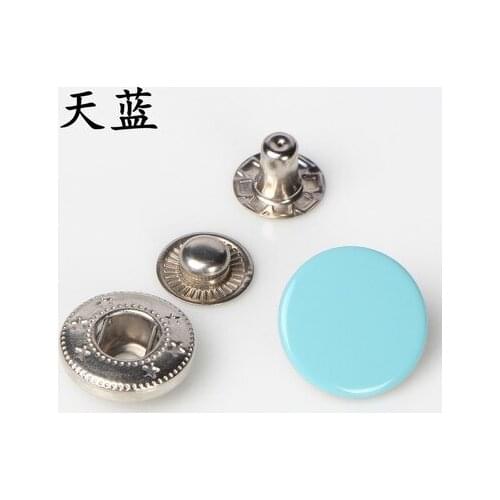 Free shipping 30pcs/lot sky blue metal snap button Down jacket Cotton-padded jacket button Childrens clothes button