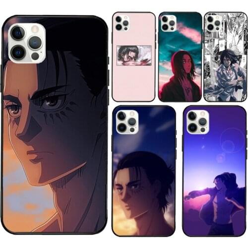 Eren Jaeger Attack on Titan Silicone Case For Apple iPhone 11 Pro Max XS XR X 8 7 Plus SE 2020 12 Pro Max Back Cover