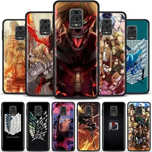 Case For Xiaomi Redmi Note 10 Pro Max 5G 9 9S 9Pro Cover For Redmi K40 Pro Plus 9 Power 9T Anime Attack on Titan