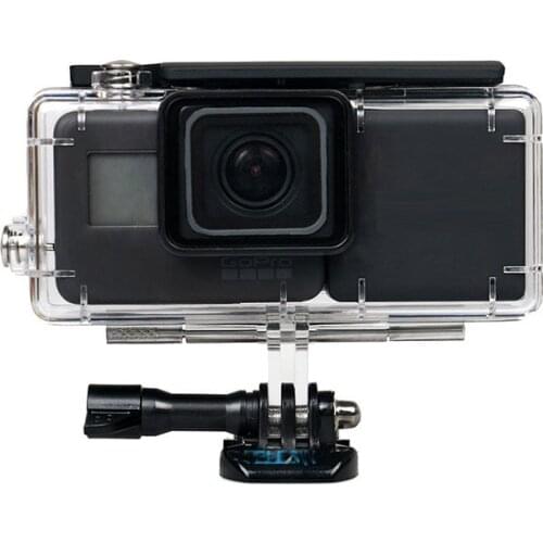 Gopro Hero 5 6 7 Black Long Waterproof Case Protector + Side Backup Battery for Gopro 5 6 Hero 7 Black Camera Accessories