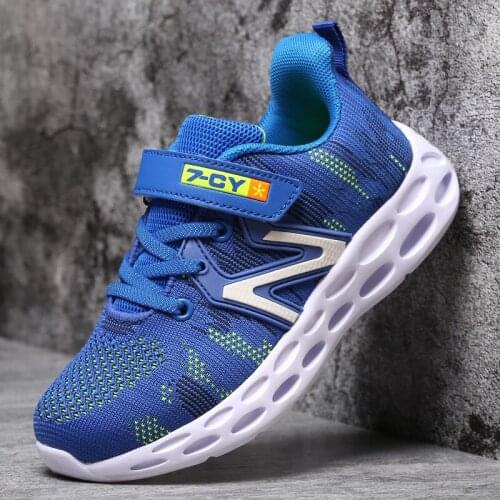 Teens Kids Sneakers Breathable Knit Boys Girls Running Sport Shoes Lightweight Childrens Casual Tennis Trainers Shoes for Boys