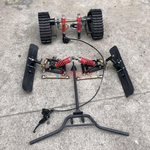 ATV ATV Homemade Four-Wheel Snowmobile Handlebar Steering Column Front Sled Board Non-Slip Triangle Crawler Wheel