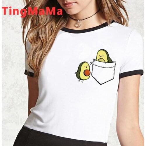 2021 Hot Avocado T Shirt Women Kawaii Summer Tops Tshirt Cartoon Woman T-shirts Harajuku Grunge Unisex Anime Graphic Tees Female