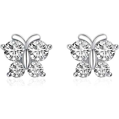 Fashion Christmas Ear Stud Earrings Animal Crystal Deer Studs Earrings