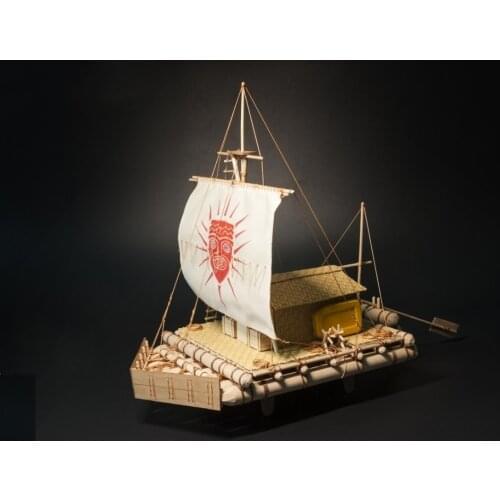 NIDALE model Scale 1/16 Classic Norway bamboo raft wooden model ancient KON tiki original raft Offer English manual