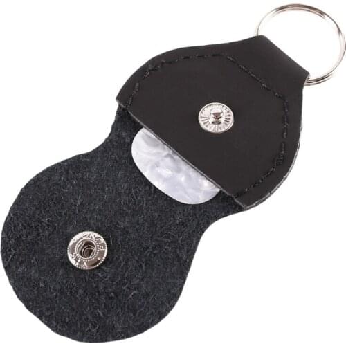 2020 new Top Quality Guitar Pick Holder Genuine Leather Case Bag Keychain Shape Guitar Accessories