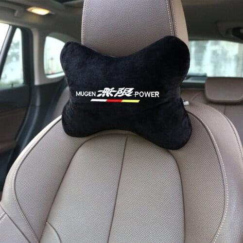 Brand new arrival car neck pillows both side Cotton flannel single headrest fit for Honda Mugen Power Civic Accord CRV Hrv Jazz