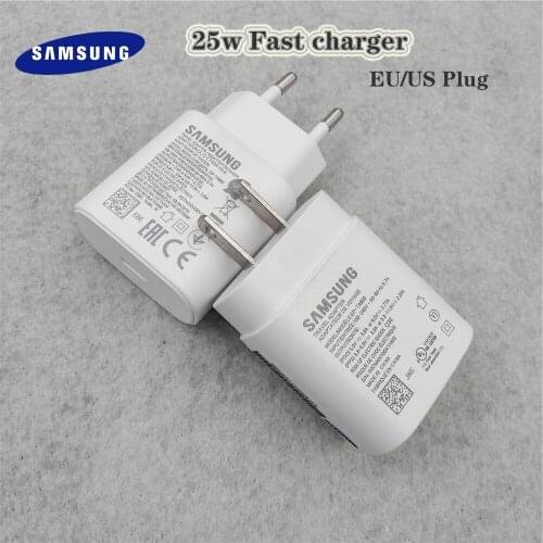 Original Samsung Super Fast Charger 25w Travel Adapter PD USB C To Type C Cable Wire For Galaxy S21 Ultra Note10+ Lite 9 8 Plus