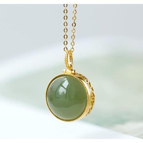 Hetian Jade Incense Box Niche for a Statue of the Buddha Perfume Bag Hollow Original Graceful and Fashionable Ladies' Pendant Ca