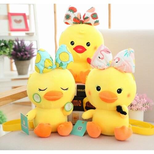 Yellow Duck Makeup Bag Cartoon Animal Bag Girls Cute Messenger Shoulder Wallet Purse Plush Crossbody Baby Girl Bag