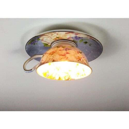 Modern Led Ceiling Lights Nordic Ceramics Cup Ceiling Lighting Living Room Kitchen Hanging Lamp Bedroom Cafe Bar Lamp Home Decor