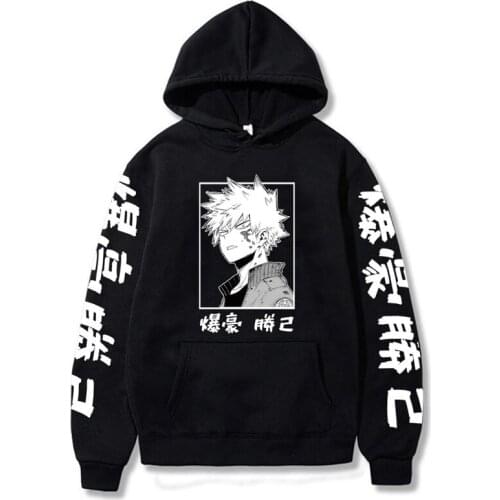 2021 Anime My Hero Academia Bakugou Hoodies Sweatshirts Unisex Men/women Pullover Casual Oversized Streetswear Clothing