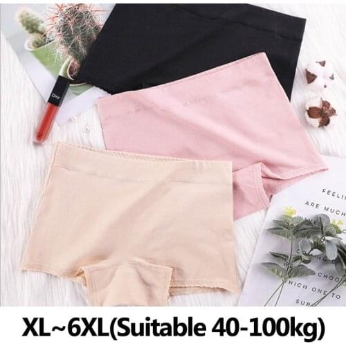 XL~6XL High Waist Breathable Panties Womens Lingerie Cotton Boyshorts Solid Underpants Soft Plus Size Underwear Female Intimates
