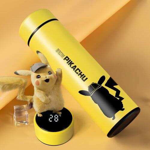 Pokemon Pikachu Smart Vacuum Cup Creative Screen Display 304 Stainless Steel Portable Vacuum Temperature Display