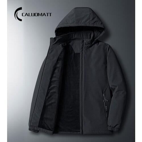 Winter Plus Velvet Warm Down Parkas Men Fashion Hooded Windbreaker Jacket 2021 Thicken Mens Outdoor Casual Cotton Padded Coats