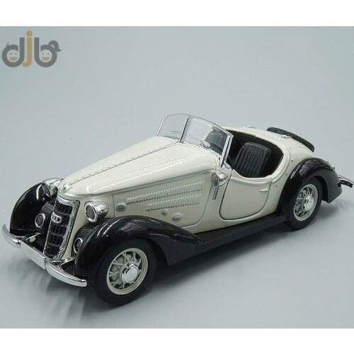 1:32 Diecast Vintage Car Model Toy Audi Wanderer W25K Roadster Pull Back With Sound & Light