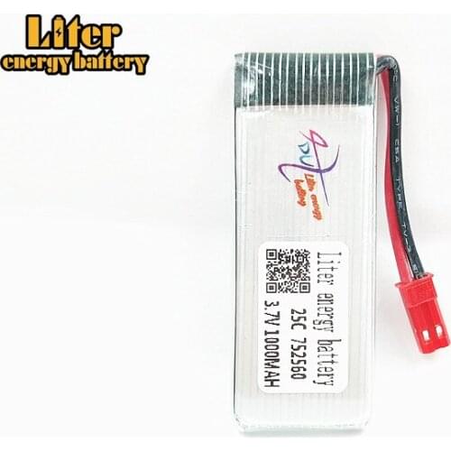 3.7V 1000mAh 752560 25c High Capacity li-po Battery for 8807W Pocket Drone Selfie Fold Remote Control Accessories Replacement K5