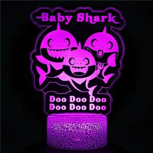 3D animation remote control induction touch night light shark toy swimming fish animal toy birthday gift decoration usb light