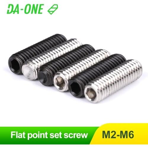 50pcs M2 M2.5 M3 M4 M5 M6 DIN916 304 Stainless Black Grade 12.9 Steel Hex Hexagon Socket Allen Cup Point Grub Screw Set Bolt