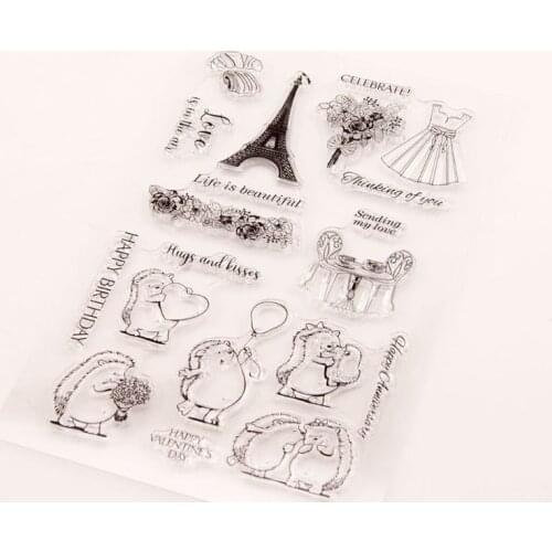 Tower Hedgehog Silicone Clear Seal Stamp DIY Scrapbooking Embossing Photo Album Decorative Paper