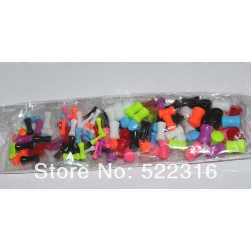 Free shipping body piercing uv acrylic full solid color small size saddle ear plugs stretcher ear kits expander earrings