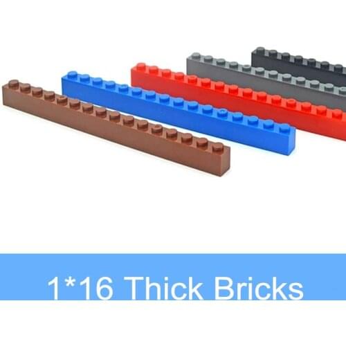 10pcs Building Blocks 1x16 Dots 2465 Thick Figures Bricks Educational Creative Size Plastic DIY Accessories Compatible All Brand