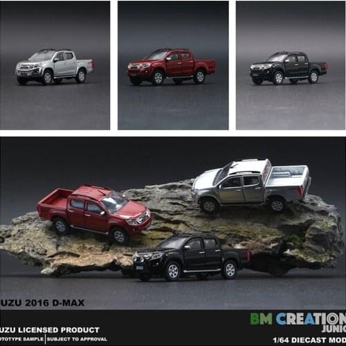 BM Creations 1:64 Isuzu D-MAX 2016 silver/ orange-red/black Diecast Model Car