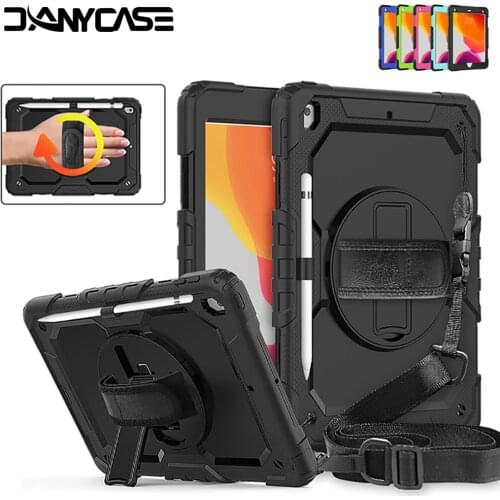 IPad 9.7 Case Cover For iPad 2017 2018 5/6th Generation For iPad Pro 10.2 For iPad Mini 4 Mini 5 Case Rotate Hand Fit Strap