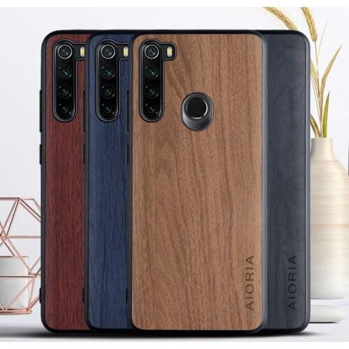 WoodLike case for Xiaomi Redmi Note 8 pro soft TPU silicone&Hard PC&wood PU leather skin covers coque fundas for Redmi Note 8