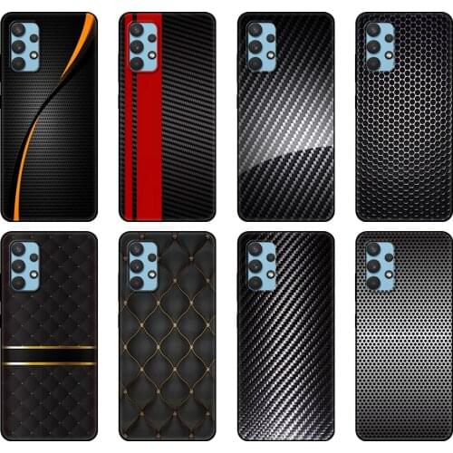 Black tpu Case For Samsung galaxy A32 A42 A52 A72 4g 5g S21 PLUS ultra back cover car carbon fibre print