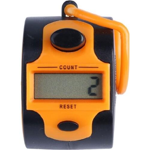 Digital Hand Tally Counter 5 Digit Number Manual Press Clicker LED Backlight Recorder with Finger Ring for Piecework