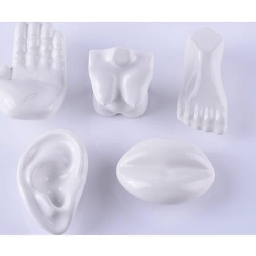 LCH Nose Hand Foot 38MM White Mediterranean style white ceramic statue knobs Museum Cabinet Knobs Drawer Knobs for Kids/Children