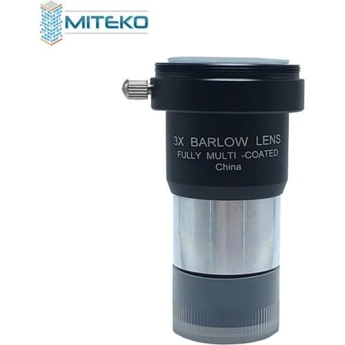 1.25 Inchs 3x Barlow Lens Fully Multi-coated Metal Body with M42 Thread for Standard Telescope Eyepiece