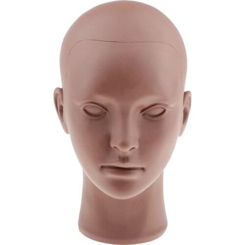 20'' PVC Cosmetology Makeup Mannequin Head Wig Hat Display Manikin for Makeup, Eyelash Extension and Massage Training