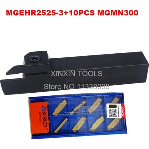 MGEHR2525-3 1pcs+ 10pcs MGMN300-M = 11pcs/set CNC lathe tools NC3020/NC3030 Machining steel Free shipping