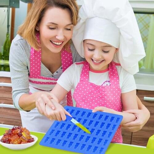 DIY Multi-purpose Silicone Cake Mold 1 Set of 50 Cavity Silicone Bear Chocolate Mold Candy Making Ice Tray Jelly Tool