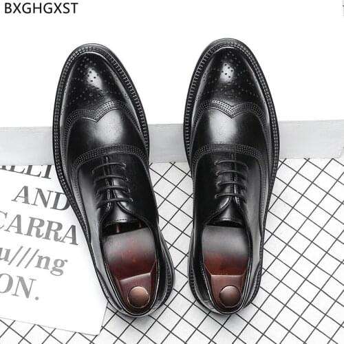 Formal Suit Shoes for Men Brown Business Shoes Men Leather Pointed Shoes Men New 2021 High Quality Fashion Luxury Brand Party