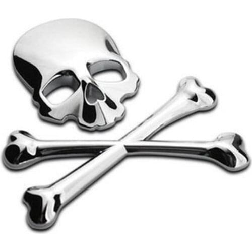 New 3D Personalized Car Skull Metal Car Motorcycle Sticker Label Skull Emblem Badge Car Styling Stickers Accessories Decoration