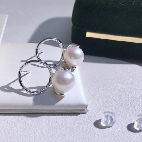 New Style 925 Sterling Silver Earrings Findings Settings Base Mountings Parts Mounts for Pearls Agate Crystal Jade