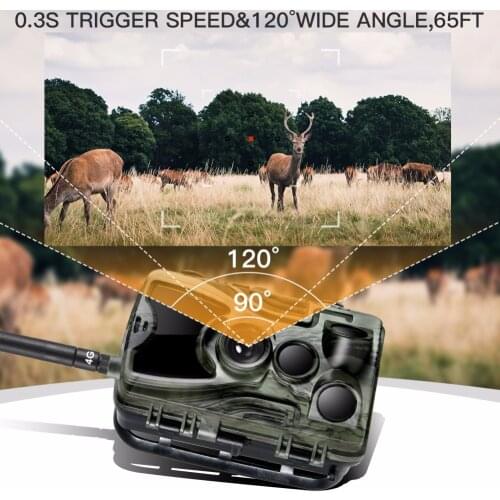 PROKER 4G MMS/SMS/SMTP/FTP Hunting trail camera 16MP 64GB night camera 0.3s Trigger wild camera photo traps for animal HC801LTE