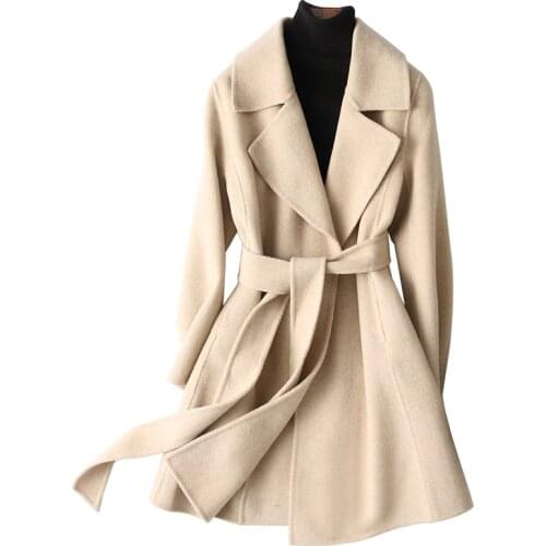 Woolen Winter Coat Women Long Section Solid Overcoat 2021 Spring Autumn New Thick Fashion Clothes Jacket Female Outerwear